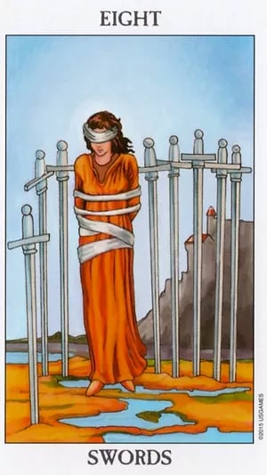 Understanding the 8 of Swords Tarot Card: Obstacles and Suffering Explained