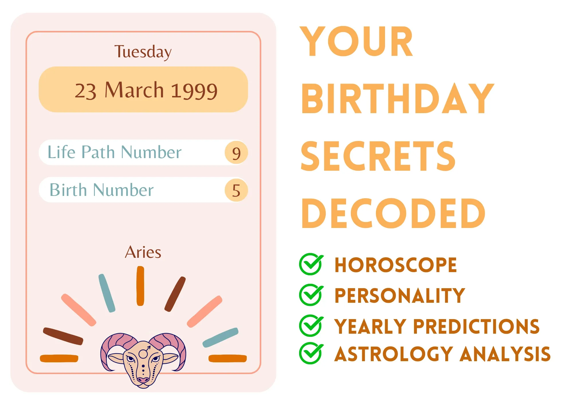 Astrology Insights for March 23, 1999: Aries Horoscope and Birth Chart