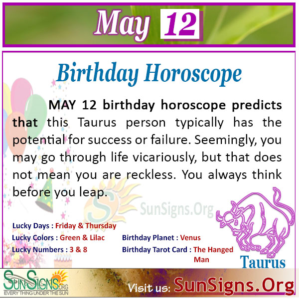 May 12 Birthday Horoscope: What Does Your Star Sign Mean?